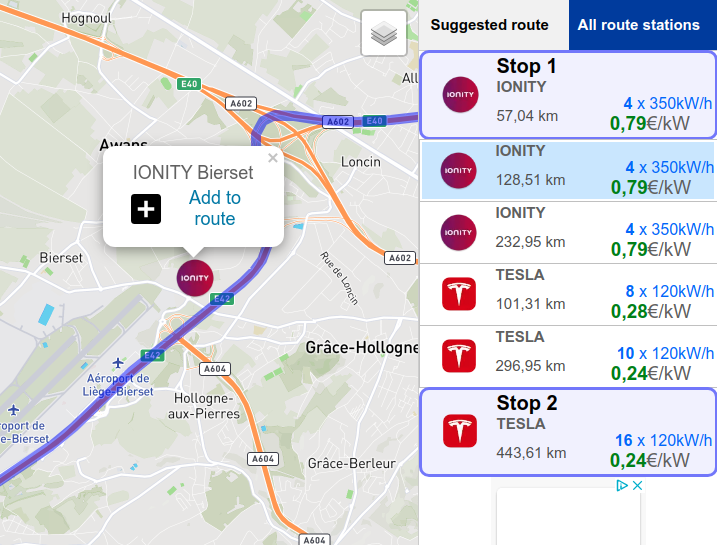 Plan your routes with an electric vehicle efficiently with Eurocharging