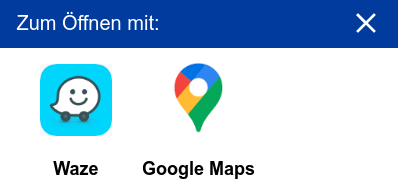 Öffnen Sie die endgültige Route in Google Maps oder Waze, um zum besten Preis an Ihr Ziel zu fahren